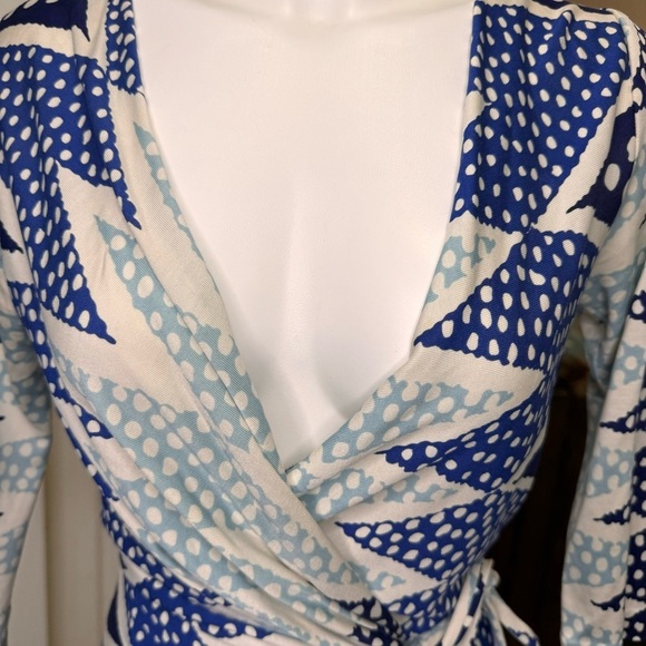 Diane Von Furstenberg Ornamentalist Diamonds Print Evrin Wrap Dress Size 6 - Picture 3 of 7